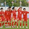 Đội tuyển bóng đá nữ Việt Nam thắng Indonesia 5-0 tại trận bán kết trong khuôn khổ SEA Games 33. (Ảnh: TTXVN phát)