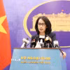 Người phát ngôn Phạm Thu Hằng chủ trì họp báo thường kỳ tháng 3/2026. (Ảnh: An Đăng/TTXVN)