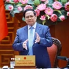 Thủ tướng Phạm Minh Chính chủ trì cuộc họp. (Ảnh: Dương Giang/TTXVN)