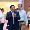 Thủ tướng Phạm Minh Chính đến Phiên họp lần thứ 3 BCĐ về phát triển khoa học, công nghệ, đổi mới sáng tạo, chuyển đổi số và Đề án 06. (Ảnh: Dương Giang/TTXVN)