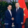 Tổng Bí thư, Chủ tịch nước Tô Lâm hội kiến Chủ tịch Quốc hội Singapore Seah Kian Peng. (Ảnh: Thống Nhất/TTXVN)