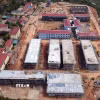 Trường Phổ thông nội trú liên cấp Tiểu học và Trung học cơ sở Pa Tần đang được gấp rút thi công. (Ảnh: Quý Trung/TTXVN)