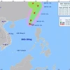 Hướng di chuyển của bão số 2. (Ảnh: TTXVN phát)