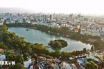 Một số đoạn phố khu vực hồ Gươm nằm trong tuyến đường hạn chế xe trên 16 giờ cao điểm. (Ảnh minh họa: TTXVN)