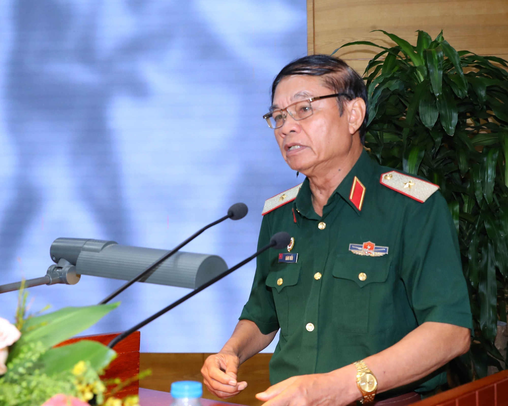 Thiếu tướng Hoàng Kiền từng là Tư lệnh Binh chủng Công binh, Bộ đội Trường Sơn. (Ảnh: Trọng Đức/TTXVN) vna_potal_hoi_thao_ve_vai_tro_cua_bo_doi_truong_son_trong_khang_chien_chong_my_cuu_nuoc_7380759.jpg