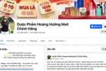 Fanpage có tên "Dược phẩm Hoàng Hường Meli chính hãng".