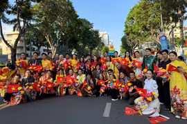 Dàn hoa hậu, nghệ sỹ sẽ tham gia lễ diễu hành đặc biệt của đất nước. (Ảnh: CTV/Vietnam+)