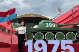 Bảo Ngọc xúc động khi được trực tiếp tham dự các hoạt động kỷ niệm 80 năm Cách mạng tháng Tám và Quốc khánh 2/9. (Ảnh: CTV/Vietnam+)