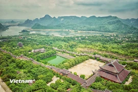 Chùa Bái Đính nằm trong Quần thể danh thắng Tràng An - Di sản văn hóa và thiên nhiên thế giới. (Ảnh: Vietnam+)