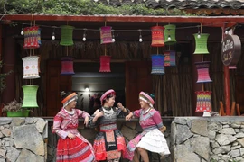 Sắc màu văn hóa bản địa ở làng Pả Vi Hạ (Tuyên Quang). (Ảnh: TTXVN)