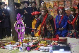 Tái hiện lễ cấp sắc của dân tộc Nùng tỉnh Bắc Kạn. (Ảnh minh họa: TTXVN)