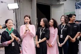 Đoàn Thiên Ân chia sẻ về vai diễn nữ chính mới. (Ảnh: CTV/Vietnam+)