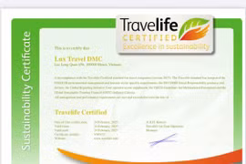 Chứng nhận của Travelife dành cho đại diện Việt Nam năm 2025. (Ảnh: BTC)