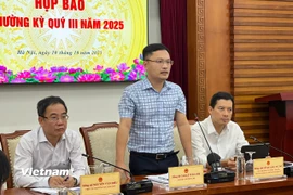 Đại diện Bộ Văn hóa, Thể thao và Du lịch tại cuộc họp thường kỳ quý III-2025. (Ảnh: Mai Mai/Vietnam+)