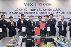Lễ ký kết hợp tác phát triển hạ tầng đổi pin dùng chung cho xe máy điện giữa Yadea Việt Nam và VGX.