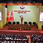 Phiên thảo luận tại hội trường về các văn kiện Đại hội, chiều 21/1. (Ảnh: TTXVN)