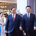 Thủ tướng Phạm Minh Chính dự Lễ khai mạc Hội nghị Bộ trưởng Số ASEAN (ADGMIN) lần thứ 6. (Ảnh: Dương Giang/TTXVN)