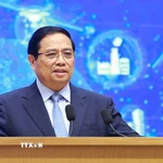 Thủ tướng Phạm Minh Chính phát biểu chỉ đạo tại Diễn đàn Quốc gia phát triển kinh tế số và xã hội số lần thứ 3. (Ảnh: Dương Giang/TTXVN)