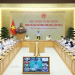 Thủ tướng Phạm Minh Chính chủ trì Hội nghị toàn quốc lần thứ 4 về thúc đẩy đầu tư công năm 2025. (Ảnh: Dương Giang/TTXVN)