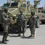 Binh sỹ Liên minh châu Phi gác tại Mogadishu, Somalia, ngày 15/5/2022. (Ảnh: AFP/TTXVN)