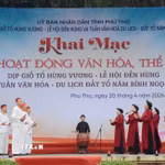 Trình diễn hát Xoan trong dịp Giỗ Tổ Hùng Vương năm 2026. (Ảnh: Thu Hương/TTXVN)