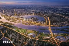 Hà Nội lên kế hoạch phát triển du lịch đường sông giai đoạn 2026-2030, nhằm đồng hành với giai đoạn mới của Quy hoạch Thủ đô, quy hoạch trục đại lộ cảnh quan sông Hồng. (Ảnh phối cảnh: Phan Phương/TTXVN)