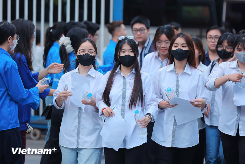 Thí sinh dự thi tốt nghiệp trung học phổ thông năm 2025. (Ảnh: Hoài Nam/Vietnam+)