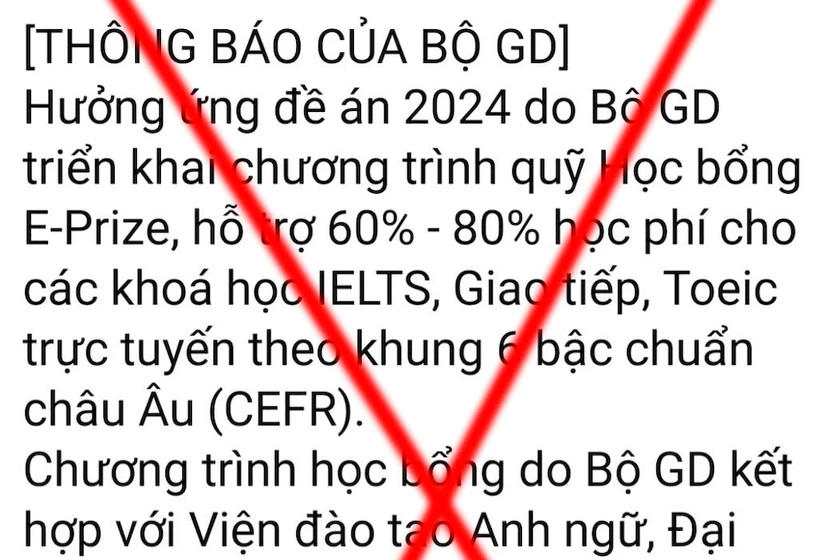 Bộ Giáo dục và Đào tạo cảnh báo việc mạo danh Bộ thông báo các cuộc thi, sự kiện, học bổng... (Ảnh: Bộ GD-ĐT)