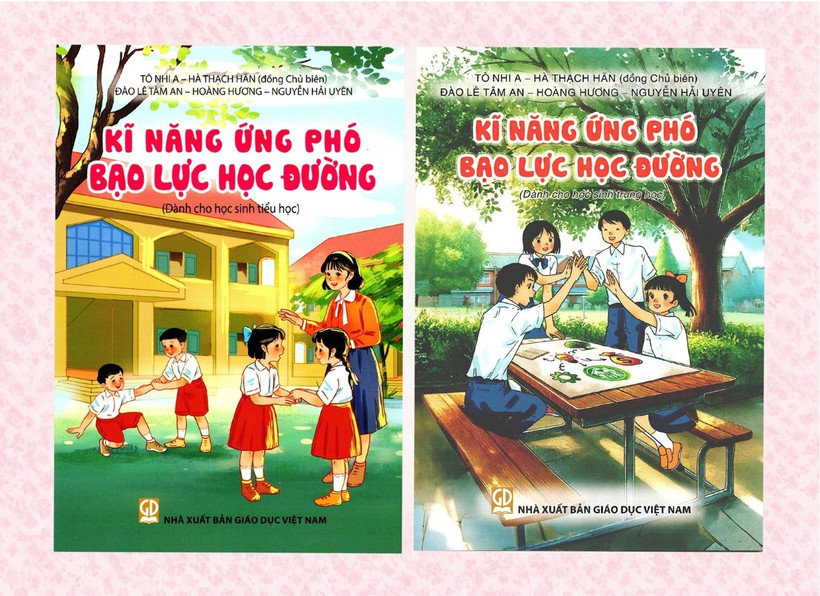 Bộ sách Kỹ năng ứng phó bạo lực học đường dành cho học sinh. (Ảnh: PV/Vietnam+)