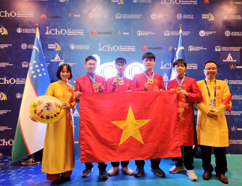 Đội tuyển quốc gia Việt Nam tại Olympic Hoá học quốc tế (IChO) 2026. (Ảnh: Bộ GD-ĐT)