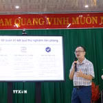 Phó Giáo sư, tiến sỹ Phan Kế Long, Phó Tổng Giám đốc Bảo tàng Thiên nhiên Việt Nam, Viện Hàn lâm Khoa học và Công nghệ Việt Nam phát biểu tại hội nghị. (Ảnh: Cao Nguyên/TTXVN)