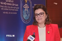 Bà Maria Jose Pinto Gonzalez Artigas, Phó Tổng thống Ecuador trả lời phỏng vấn của Thông tấn xã Việt Nam. (Ảnh: Linh Hà/TTXVN)
