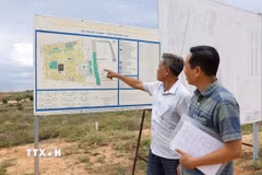 Sơ đồ khu tái định cư Nhà máy điện hạt nhân Ninh Thuận 1 có diện tích 65,6 ha, thuộc địa bàn xã Phước Dinh, tỉnh Khánh Hòa. (Ảnh: Vũ Sinh/TTXVN)