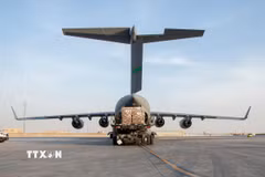 Máy bay tại căn cứ không quân Al-Udeid ở Qatar. (Ảnh: AFP/TTXVN)