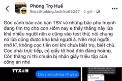 Thông tin cảnh báo lừa đảo khi thuê trọ tại các nhóm phòng trọ Huế trên mạng xã hội. (Ảnh: Văn Dũng/TTXVN)