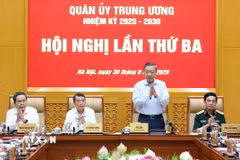 Tổng Bí thư, Chủ tịch nước Tô Lâm, Bí thư Quân ủy Trung ương chủ trì Hội nghị lần thứ ba Quân ủy Trung ương nhiệm kỳ 2025-2030. (Ảnh: Thống Nhất/TTXVN)