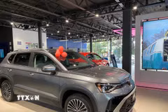 Showroom của Tập đoàn chế tạo ôtô hàng đầu Volkswagen (VW) tại thủ đô Mexico City. (Ảnh: Phương Lan/TTXVN)