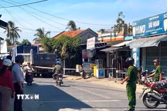 Hiện trường vụ tai nạn. (Ảnh: TTXVN phát)