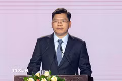 Ông Hoàng Nguyên Dinh, Phó Chủ tịch UBND Thành phố Hồ Chí Minh, phát biểu tại Lễ kỷ niệm. (Ảnh: Xuân Khu/TTXVN)