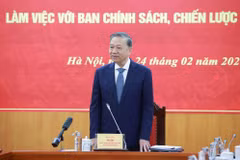Tổng Bí thư Tô Lâm phát biểu chỉ đạo tại buổi làm việc. (Ảnh: Thống Nhất/TTXVN)