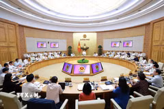 Phiên họp Chính phủ thường kỳ tháng 4 năm 2026. (Ảnh: Dương Giang/TTXVN)