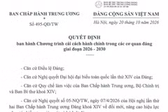 Chương trình cải cách hành chính trong các cơ quan đảng giai đoạn 2026-2030