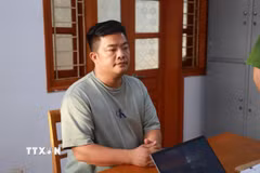 Bị can Vũ Hoàng Hải tại Cơ quan Cảnh sát điều tra. (Ảnh: TTXVN phát)
