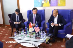 Thượng tướng Hoàng Xuân Chiến gặp Ngài Mohd Yani Bin Daud, Phó Tổng Thư ký Quốc phòng Malaysia. (Nguồn: Vietnam+)