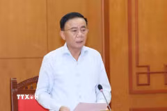 Đồng chí Trần Cẩm Tú, Ủy viên Bộ Chính trị, Thường trực Ban Bí thư, Trưởng Ban Chỉ đạo Trung ương phát biểu kết luận phiên họp. (Ảnh: Phương Hoa/TTXVN)