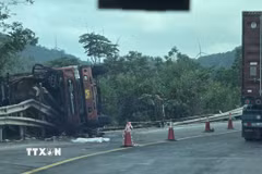 Đồng Nai: Hai xe container va chạm trên cao tốc, một tài xế tử vong