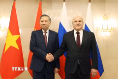 Tổng Bí thư, Chủ tịch nước Tô Lâm hội kiến Thủ tướng Nga Mikhail Mishustin. (Ảnh: Thống Nhất/TTXVN)