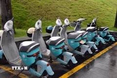 Xe máy điện Trung Quốc. (Ảnh: Hải Yến/TTXVN)