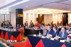 Tổng Bí thư, Chủ tịch nước Tô Lâm và Thủ tướng Sri Lanka Harini Amarasuriya dự diễn đàn doanh nghiệp Việt Nam - Sri Lanka. (Ảnh: Thống Nhất/TTXVN)