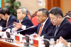 Đồng chí Trần Sỹ Thanh, Ủy viên Bộ Chính trị, Bí thư Trung ương Đảng, Chủ nhiệm Ủy ban Kiểm tra Trung ương Đảng Cộng sản Việt Nam phát biểu. (Ảnh: An Đăng/TTXVN)